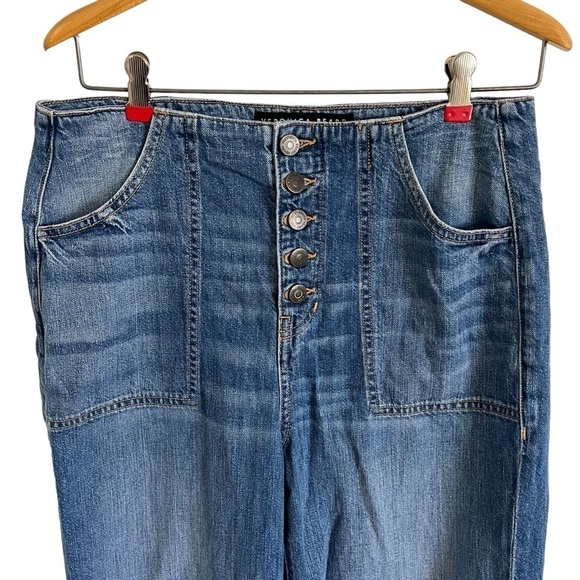 VERONICA BEARD Button Fly Crosbie High Rise Cropped Wide Leg Jeans - Picture 4 of 10